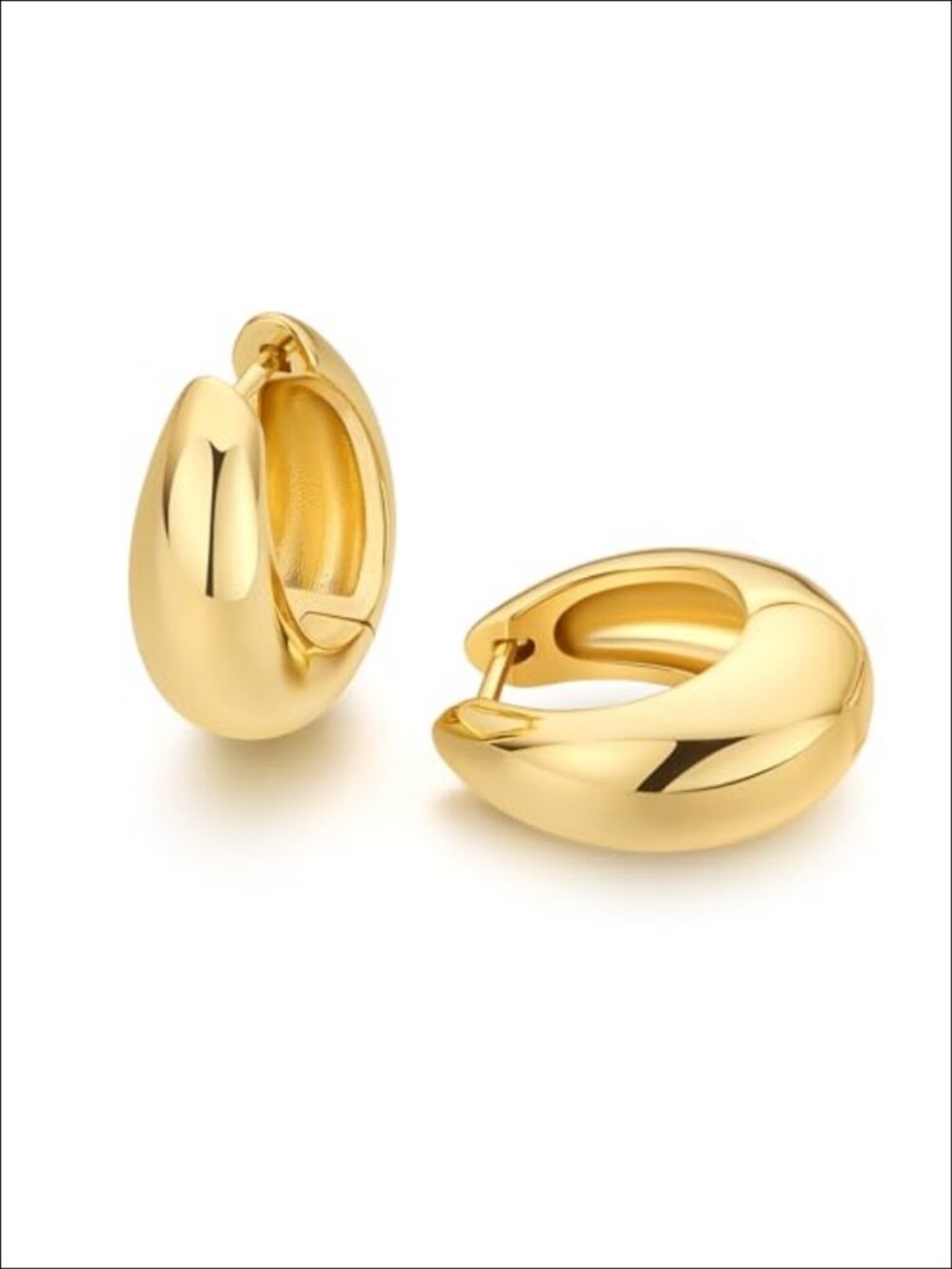 18K Gold Plated Huggie Hoop Earrings 925 Sterling Silver Post Hypoallergenic